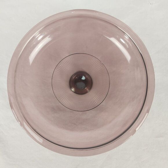 VTG Pyrex Cranberry Visions V33C glass round replacement lid 9-1/4" - Picture 2 of 5